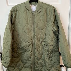 Old Navy Sherpa Lined Long Bomber Jacket